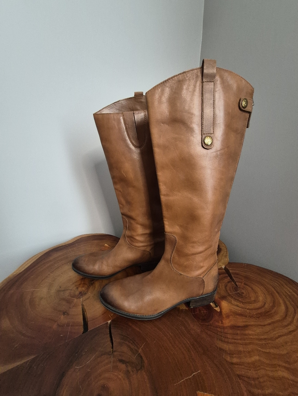Sam Edelman Penny Brown Leather Riding Boots - 9.5 - Picture 7 of 16